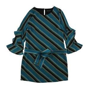 I.N.C Womens Shift Ruffled Dress, green, 10